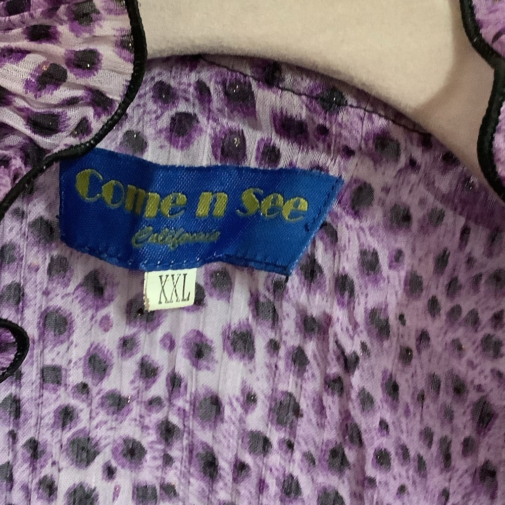Chic Purple Ruffled Women's Cardigan Vintage - Picture 2 of 4